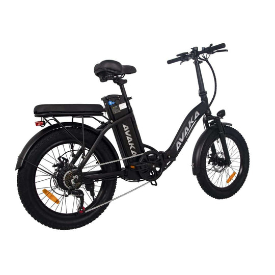 Avaka bz20 plus foldable electric bike black with spoke tyres