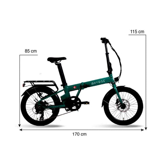 Hygge Virum Foldable Electric Bike dimensions