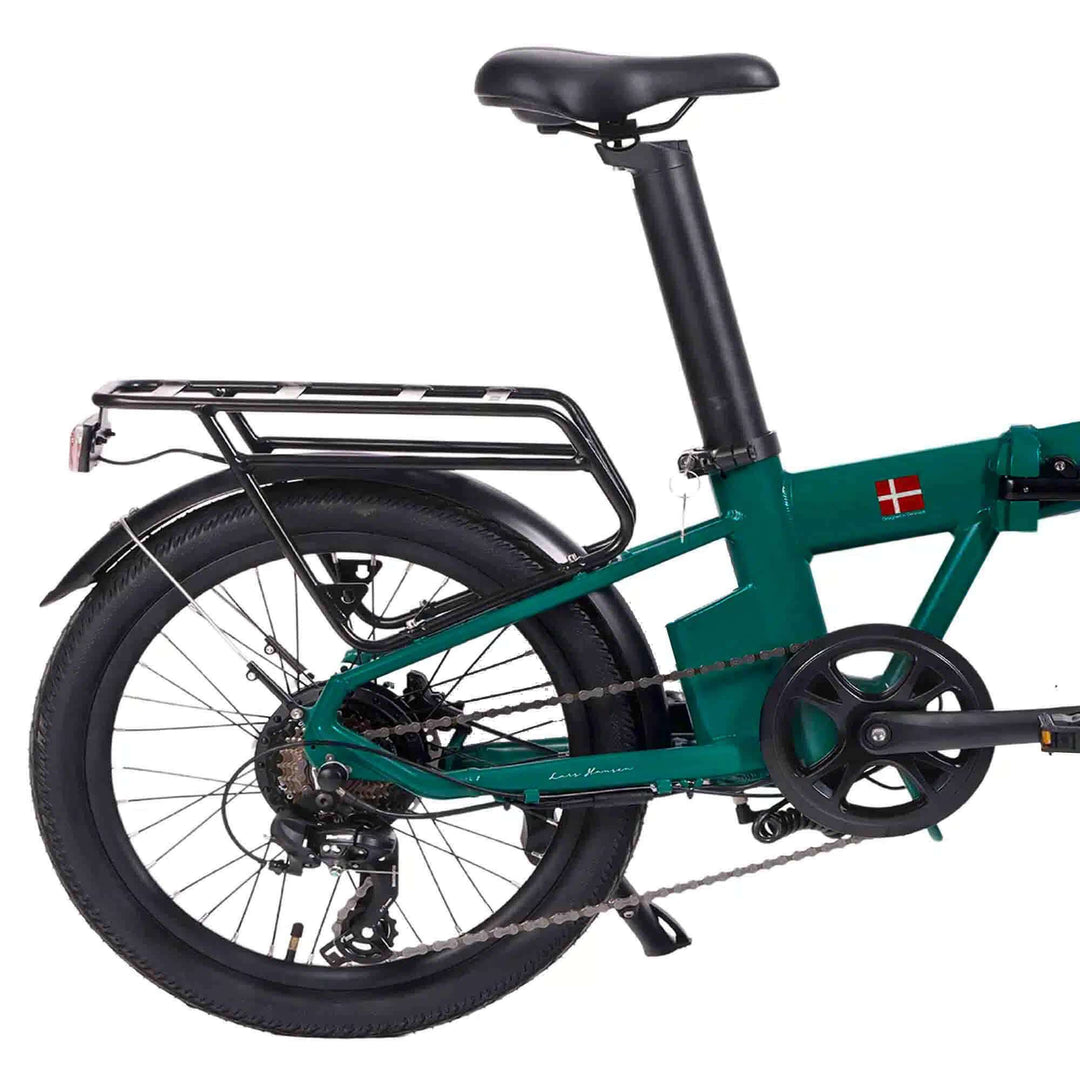 Hygge Virum Foldable Electric Bike rear wheel and rack