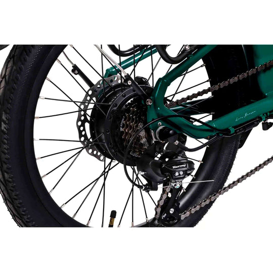Hygge Virum Foldable Electric Bike rear wheel and gears