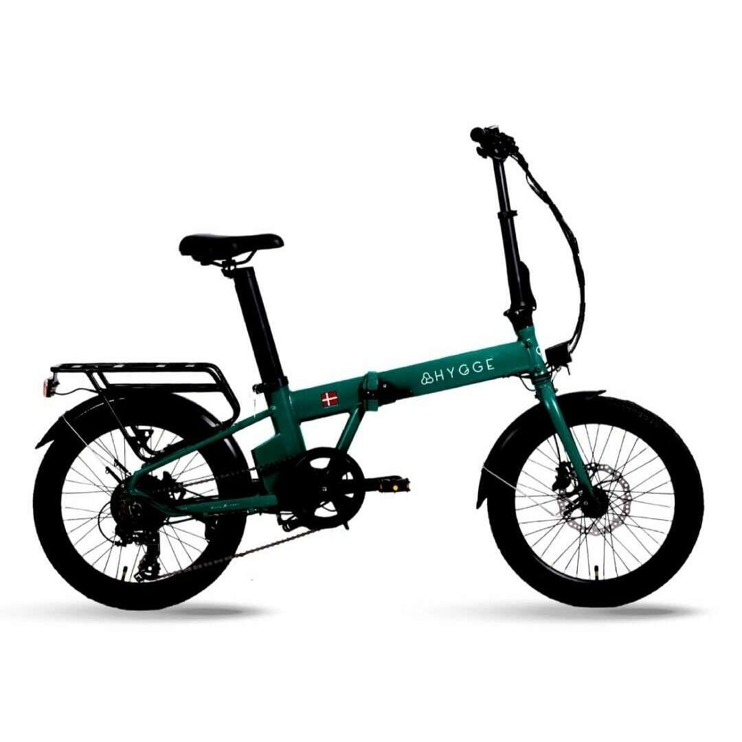 Hygge Virum Foldable Electric Bike in racing green