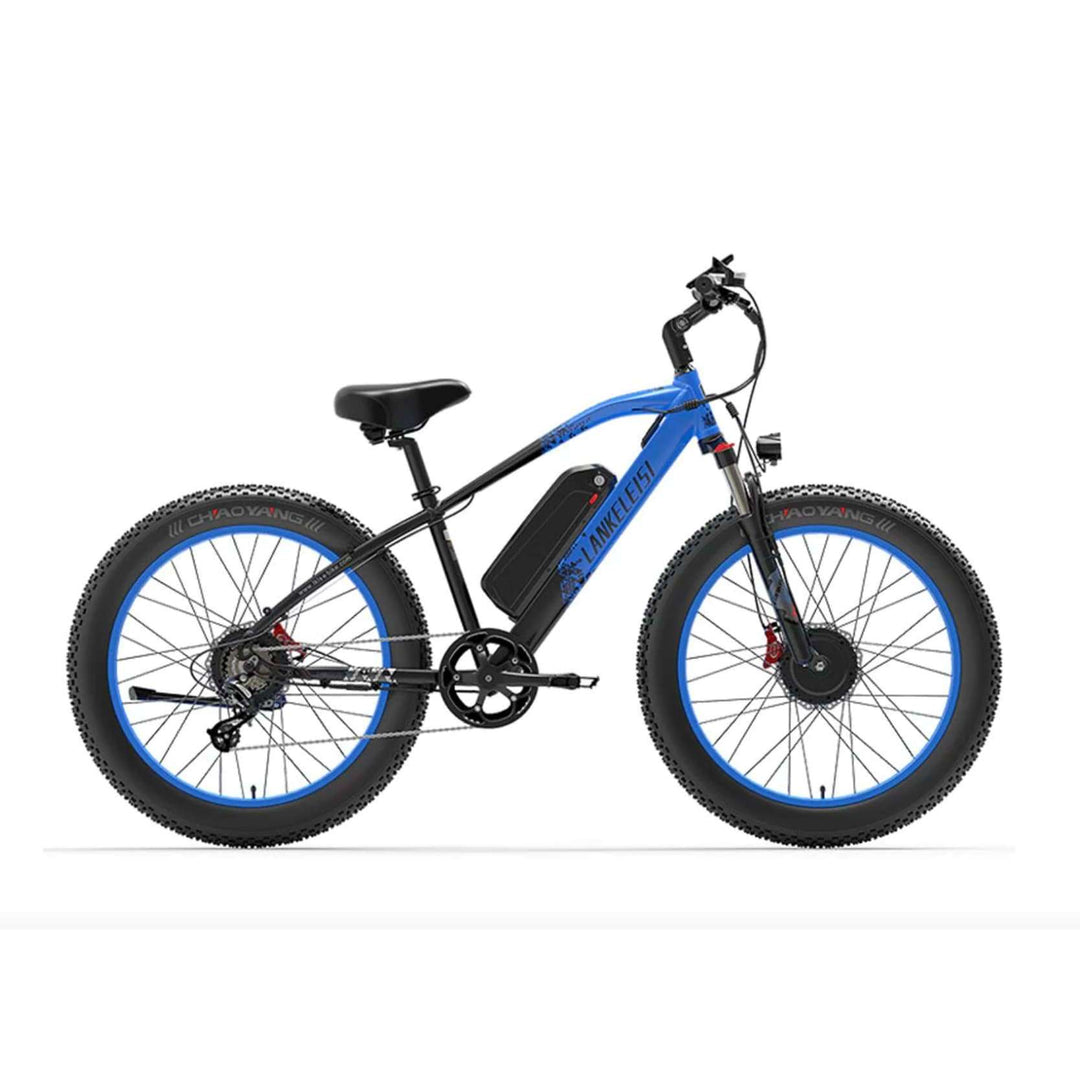 Lankeleisi MG740 Plus Electric Mountain Bike in black and blue