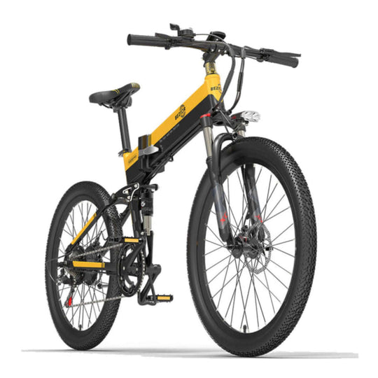 BEZIOR X500 pro electric mountain bike in yellow and black