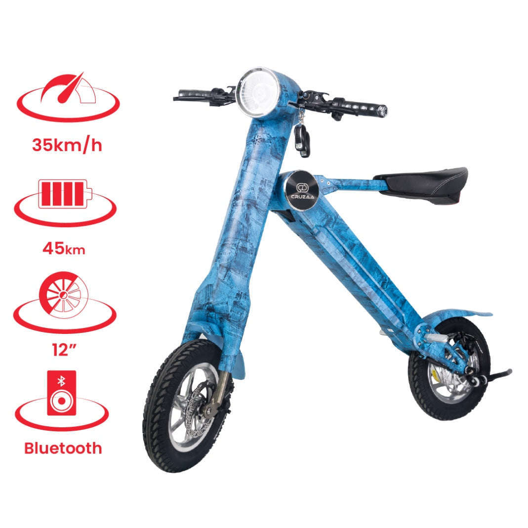Cruzaa limited edition e-scooter with built-in speakers and bluetooth