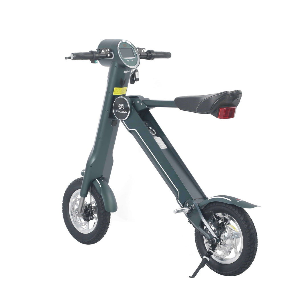 Cruzaa limited edition e-scooter in mango green on stand